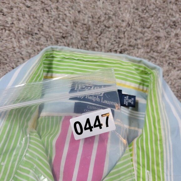 Polo Ralph Lauren Shirt Mens 16 34/35 Curham Custom Stripe Button Down Stains* - Picture 10 of 10